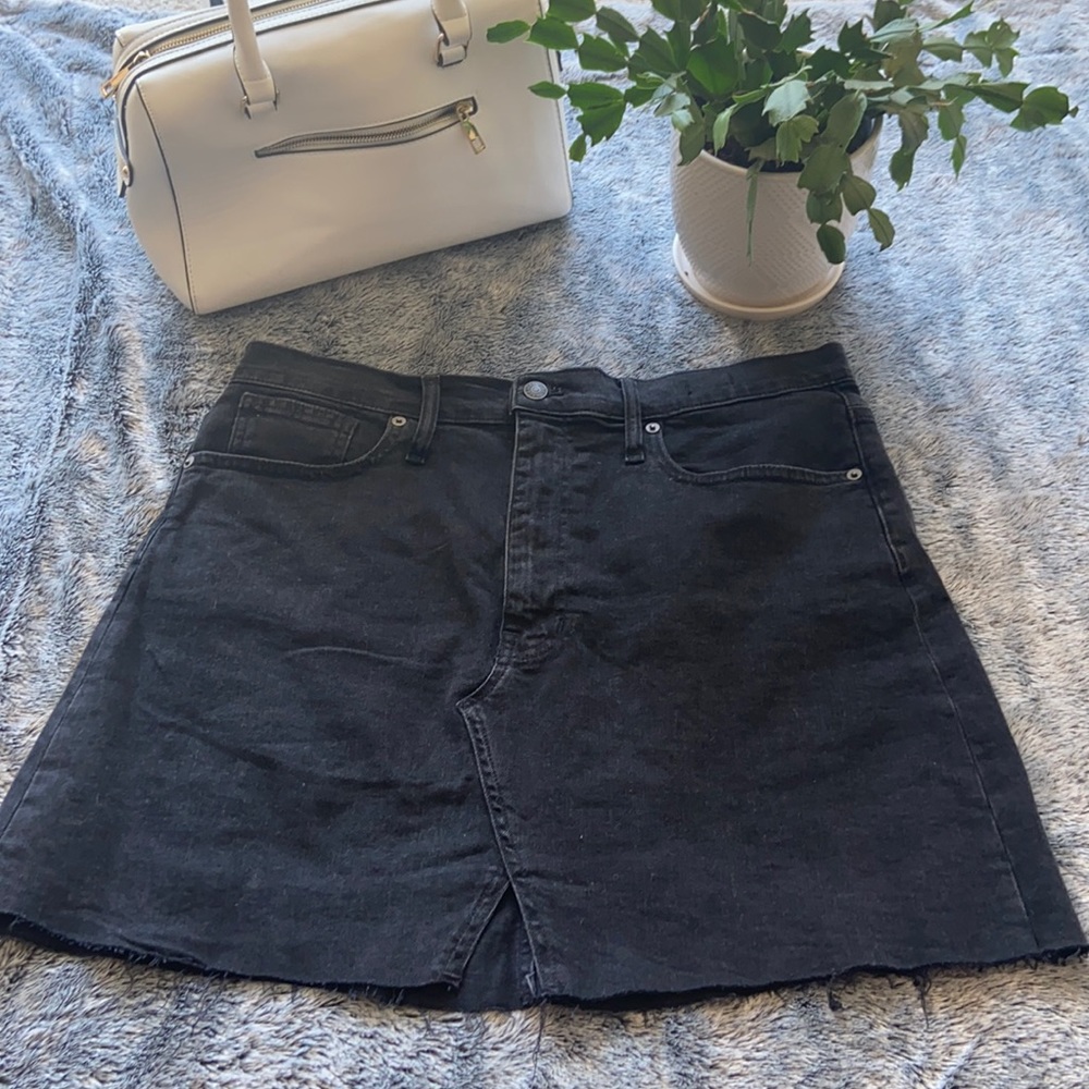 Madewell Rigid Black Denim Aline Skirt